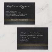 シックモダンなテクスチャーを使用したレザーII 名刺 (正面/裏面)