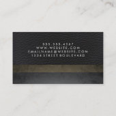 シックモダンなテクスチャーを備えたレザー 名刺 (裏面)