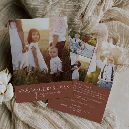 シックモダンなテラコッタクリスマス年レビュー シーズンカード