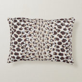 シックモダンなニュートラルブラウンのチーテプリントパターン アクセントクッション (裏面)