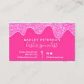 シックモダンなネオンピンクドリップスブラシ 名刺 (裏面)