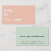 シックモダンなパステルコーラルミントフエファッションブロガー 名刺 (正面/裏面)