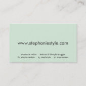 シックモダンなパステルコーラルミントフエファッションブロガー 名刺 (裏面)