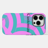 シックモダンなピンクと緑のシボロン Case-Mate iPhoneケース (裏面 (横))