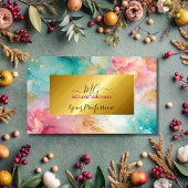 シックモダンなピンク色の金ゴールド箔 名刺