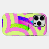 シックモダンなピンク/ライム Case-Mate iPhoneケース (裏面 (横))