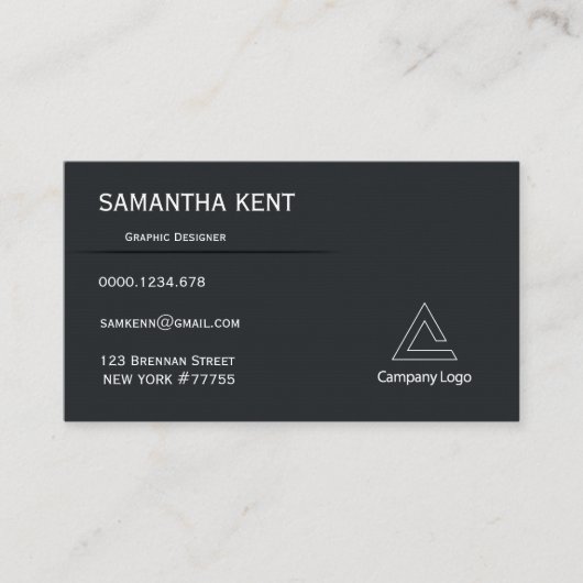 シックモダンなブラックとブルゴーニュ 名刺 (正面)