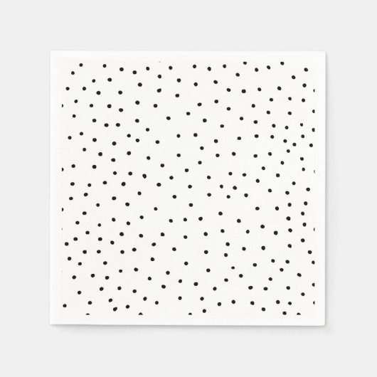 シックモダンなブラックウォーター色かわいい水玉模様 スタンダードカクテルナプキン (正面)