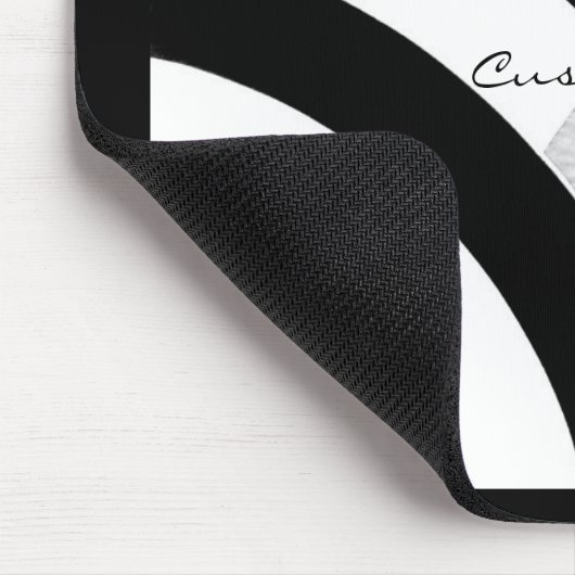 シックモダンなブラック/ホワイトのシボロン マウスパッド (コーナー)