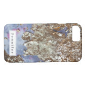 シックモダンなブルーピンクの黄金の大理石パーソナライズされた Case-Mate iPhoneケース (裏面(横))