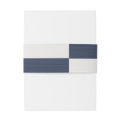 シックモダンなホワイトグレイストライプドル結婚ブルー 招待状ベリーバンド (裏面例)