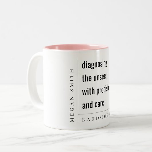 シックモダンなミニマル放射やる気を起こさせる学者ギフト ツートーンマグカップ (正面左)