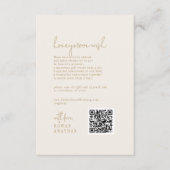 シックモダンなヴィンテージ結婚金ゴールドのハネムーン願い エンクロージャーカード (正面)