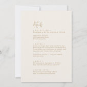 シックモダンなヴィンテージ金ゴールドが揃って結婚いる 招待状 (裏面)