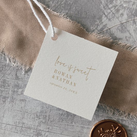 シックモダンなヴィンテージ金ゴールド愛は甘い結婚 フェイバータグ