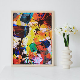 シックモダンな不規則なシェイプカラフル抽象芸術アート ポスター