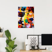 シックモダンな不規則なシェイプカラフル抽象芸術アート ポスター (ホームオフィス)
