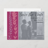 シックモダンな写真と紅葉の日付を保存 案内ポストカード (正面/裏面)