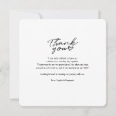 シックモダンな写真の手書き感謝 ノートカード (裏面)
