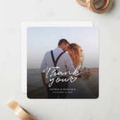 シックモダンな写真の手書き感謝 ノートカード (正面/裏面インサイチュ)