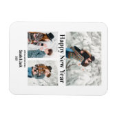 シックモダンな台本フォトフォトハッピー新年 マグネット (横)