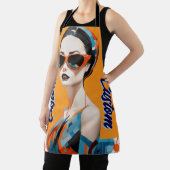 シックモダンな女性、幾何学的な優雅さ エプロン (インサイチュ)