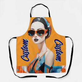 シックモダンな女性、幾何学的な優雅さ エプロン