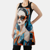 シックモダンな女性、幾何学的な優雅さ エプロン (インサイチュ)