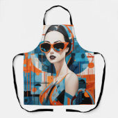 シックモダンな女性、幾何学的な優雅さ エプロン (正面)