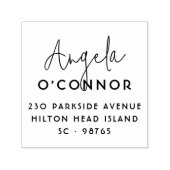 シックモダンな手書き名と差出人住所 セルフインキングスタンプ (デザイン)