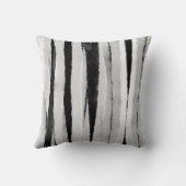 シックモダンな抽象芸術グレーとブラックストライプ クッション (裏面)