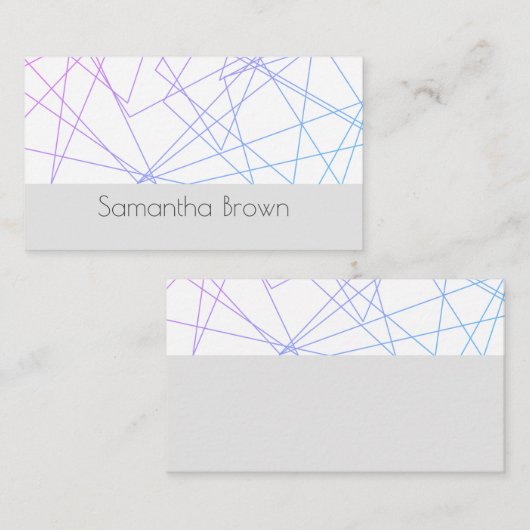 シックモダンな抽象芸術ライン青と紫カスタム 名刺 (正面/裏面)
