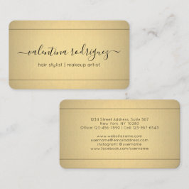 シックモダンな書道ブラックと金ゴールドホイルフェイクス 名刺