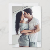 シックモダンな書道台本の写真結婚の数 招待状 (裏面)