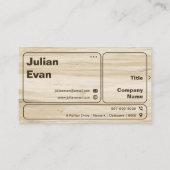 シックモダンな木目のタイポグラフィハイ 名刺 (裏面)