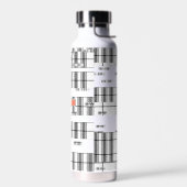 シックモダンな格子模様の白黒 ウォーターボトル (左面)