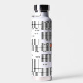 シックモダンな格子模様の白黒 ウォーターボトル (右面)