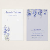 シックモダンな水色フローライヤリング表示カード (正面&裏面)