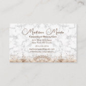 シックモダンな白と茶色の大理石 名刺 (裏面)