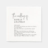 シックモダンな白黒おもしろいファクト結婚ズ スタンダードカクテルナプキン (正面)