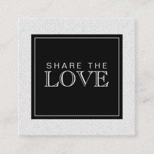 シックモダンな白黒のストライプ紹介カード スクエア名刺