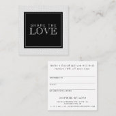 シックモダンな白黒のストライプ紹介カード スクエア名刺 (正面/裏面)