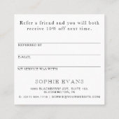 シックモダンな白黒のストライプ紹介カード スクエア名刺 (裏面)