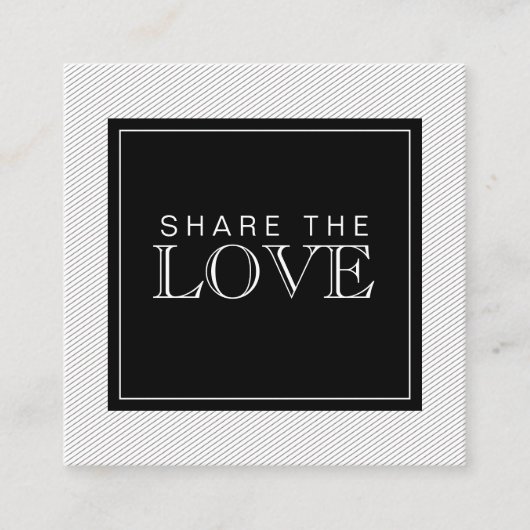 シックモダンな白黒のストライプ紹介カード スクエア名刺 (正面)