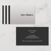シックモダンな白黒の垂直ストライプ 名刺 (正面/裏面)