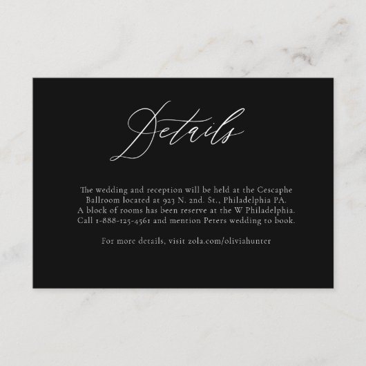 シックモダンな白黒の書道詳細 エンクロージャーカード (正面)