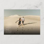 シックモダンな白黒の書道詳細 エンクロージャーカード (裏面)