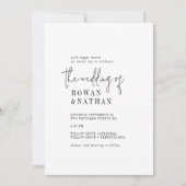 シックモダンな白黒の結婚の 招待状 (正面)