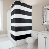 シックモダンな白黒ストライプの シャワーカーテン (インサイチュ)
