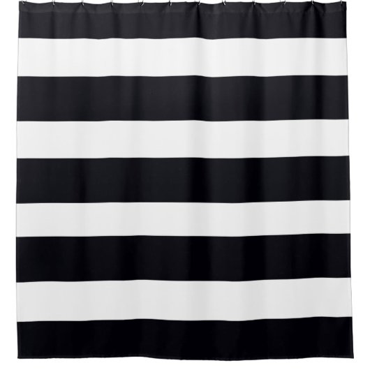 シックモダンな白黒ストライプの シャワーカーテン (正面)
